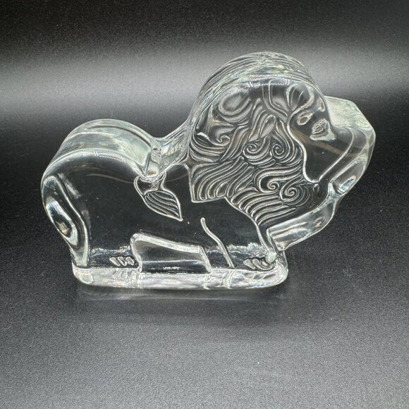 Vintage Scandinavian Kosta Boda Glass Lion Paperweight Figurine 1970s Bertin Val - Picture 4 of 6